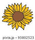 Vector image of hand drawn sunflowers 93802523