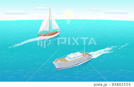 Modern Yachts Marine Nautical Personal Ship Icon 93802554