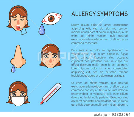 Information Poster of Allergy Symptoms Vector Information Poster of Allergy Symptoms Vector 93802564