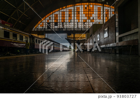 Surroundings around Bangkok Railway Station. Bangkok Railway Station or Hua Lamphong Station is the main railway station in Bangkok, Thailand. Surroundings around Bangkok Railway Station. Bangkok Railway Station or Hua Lamphong Station is the main railway station in Bangkok, Thailand. 93803727