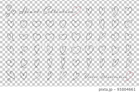 Hand drawn wind line material heart black 93804661