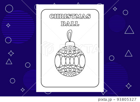 Christmas coloring page design for kids. Children coloring page interiors Christmas coloring page design for kids. Children coloring page interiors 93805327