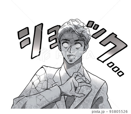 ショックを受けているスーツ姿の男性 93805526