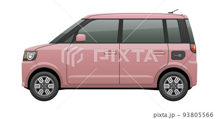 側方から見た車のイラスト(EV軽ハイトワゴン) 側方から見た車のイラスト(EV軽ハイトワゴン) 93805566