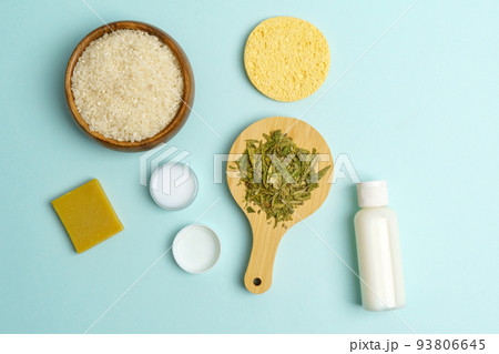 Fermented skin care. Natural homemade cosmetics based on fermented product. Rice, green tea 93806645