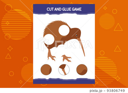 Cut and glue game for kids with birds. Cutting practice for preschoolers. Education worksheet. Cut and glue game for kids with birds. Cutting practice for preschoolers. Education worksheet. 93806749