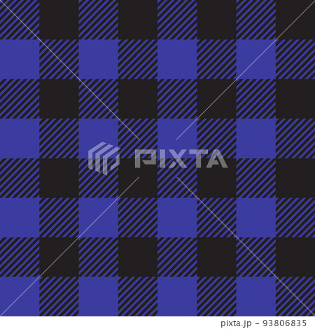 Buffalo plaid blue and black seamless pattern. 93806835