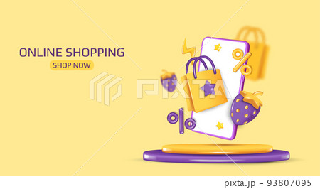 3d Summer design with Strawberry. Summer holidays concept. 93807095