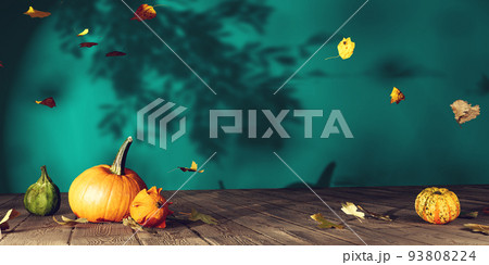 Autumn pumpkins - Harvest and Thanksgiving theme - 3D 93808224