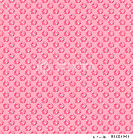Bright pink inflatable circle with a shadow on a pink background pattern Bright pink inflatable circle with a shadow on a pink background pattern 93808943