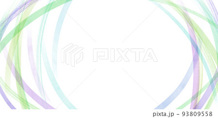 マルチカラーのラインで描いた水彩フレーム マルチカラーのラインで描いた水彩フレーム 93809558