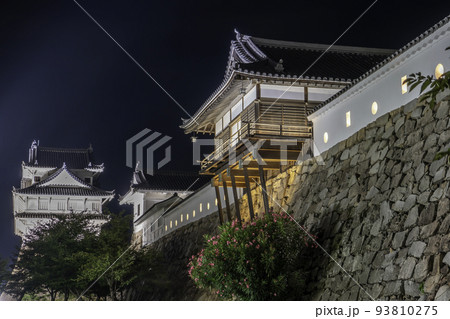 夜の福山城 御湯殿と伏見櫓 広島県福山市 夜の福山城 御湯殿と伏見櫓 広島県福山市 93810275