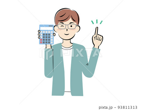 電卓を持っている若い男性 93811313