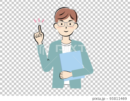 young man with files - Stock Illustration [93811469] - PIXTA