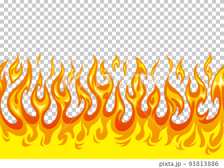 メラメラ燃え上がる火炎のシームレスなパターン 93813886
