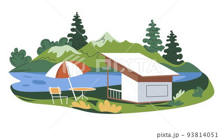 Eco resort, house for resting by lake or river Eco resort, house for resting by lake or river 93814051