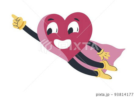 Hero heart character wearing robe, love symbol 93814177