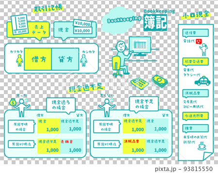 簿記插圖圖標集合 簿記插圖圖標集合 93815550