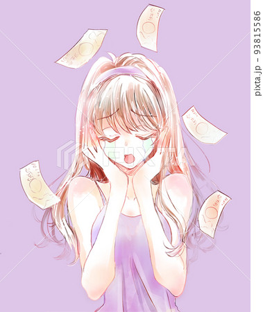 金欠でショックを受けている女性 93815586
