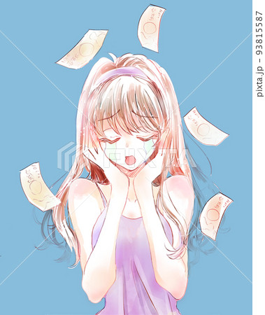 金欠でショックを受けている女性 93815587