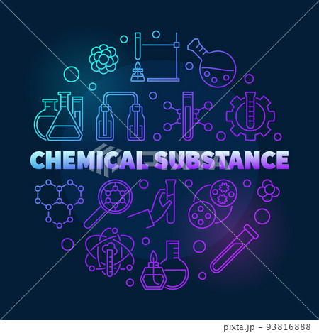 Chemical Substance vector colored round outline illustration Chemical Substance vector colored round outline illustration 93816888