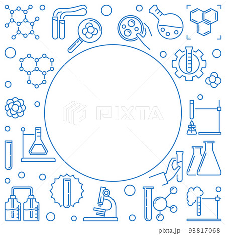 Chemistry outline colored vector frame. Chemical background Chemistry outline colored vector frame. Chemical background 93817068