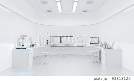 Scientific laboratory white room. can be used in education, science industry background. Scientific laboratory white room. can be used in education, science industry background. 93818120