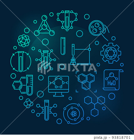 Theoretical Chemistry vector colored round outline illustration Theoretical Chemistry vector colored round outline illustration 93818701