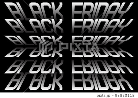 Black Friday design for advertising, banners, leaflets and flyers, posters. Optical illusion. Horizontal sale banner template with white text on black background. Shopping flyer frame. Promotion 93820118