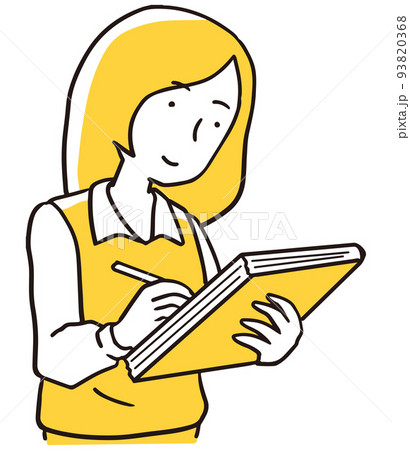 ノートに書き込む女性 93820368