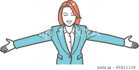 両手を広げるビジネスウーマン 93821139