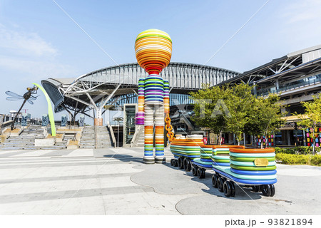 Modern building view of the Taichung railway station in Taiwan. It is served by Taiwan Railways Administration. 93821894