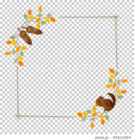 秋天的樹葉框架 93822064