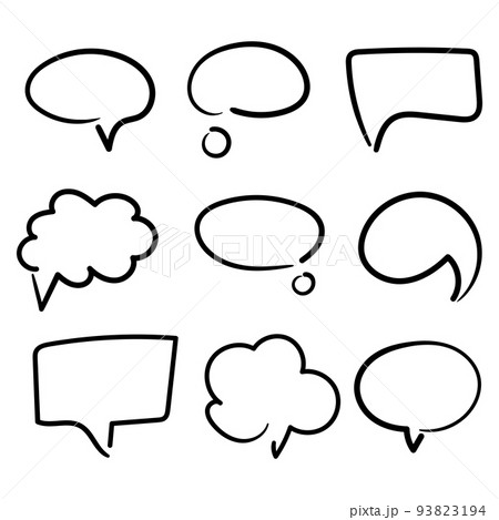 Blank dialog balloon for speech or conversation. Comic style hand drawn vector Blank dialog balloon for speech or conversation. Comic style hand drawn vector 93823194