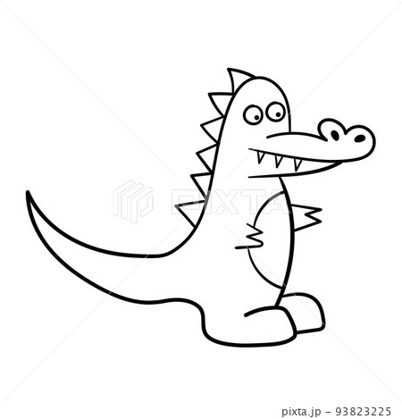 Coloring pages. Animals. Little cute alligator smiles. Cartoon crocodile Coloring pages. Animals. Little cute alligator smiles. Cartoon crocodile 93823225