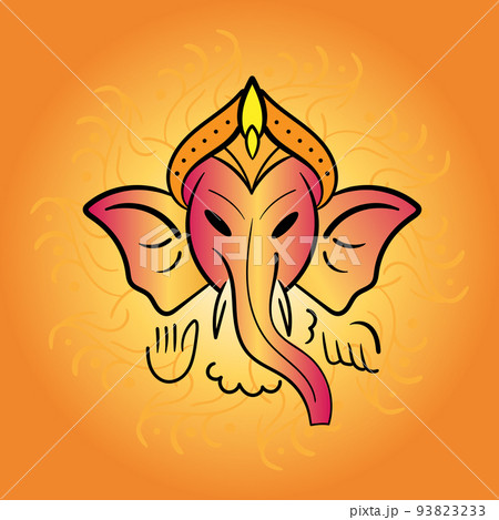 Artistic Sketch Ganesh Chaturthi Festival Card Background Stock  Illustration - Download Image Now - iStock