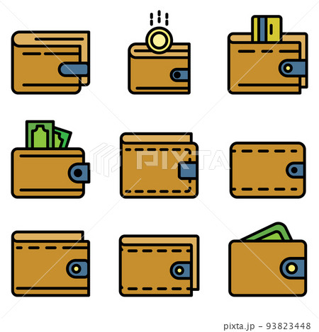 Wallet icons set vector flat Wallet icons set vector flat 93823448