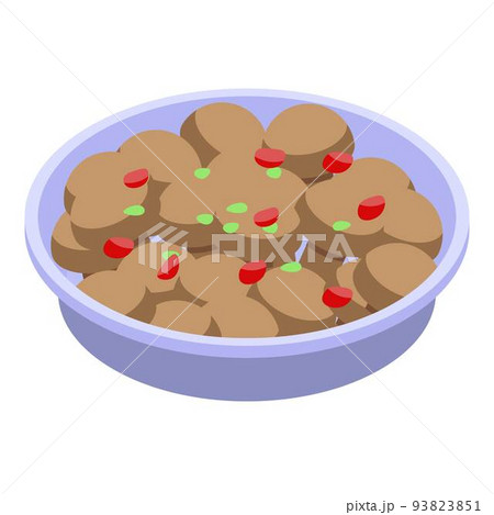 Boiled potatoes icon, isometric style Boiled potatoes icon, isometric style 93823851