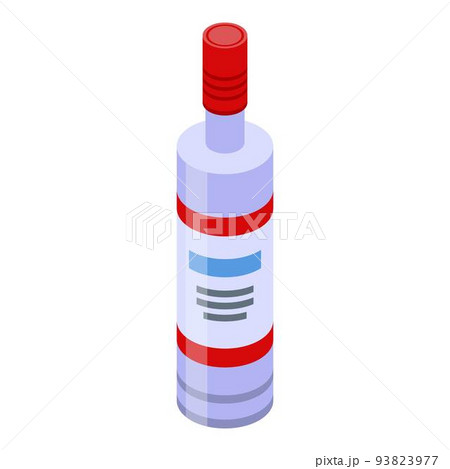 Russian vodka bottle icon, isometric style 93823977