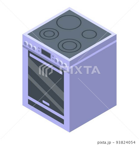 Kitchen stove icon, isometric style 93824054