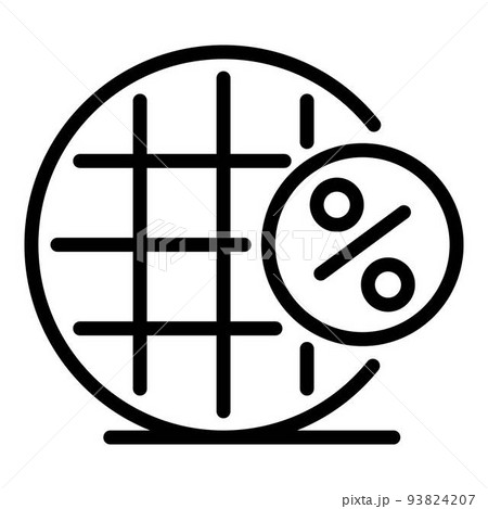 Tax percent net icon, outline style 93824207