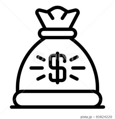 Tax inspector money bag icon, outline style 93824220