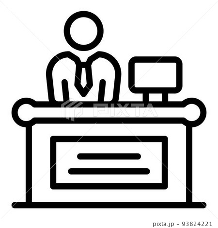 Tax inspector workplace icon, outline style 93824221