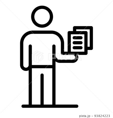 Tax inspector papers icon, outline style 93824223