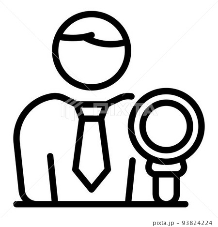 Tax inspector icon, outline style 93824224