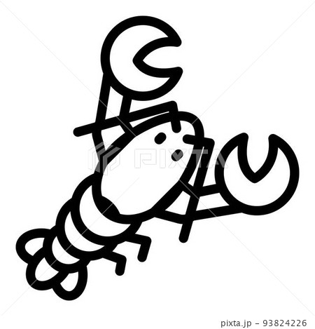 Marine lobster icon, outline style 93824226