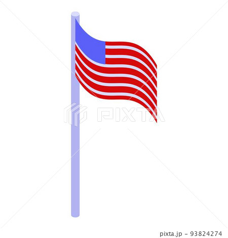 Astronaut american flag icon, isometric style 93824274