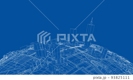 3d city sphere. Vector rendering of 3d 93825111