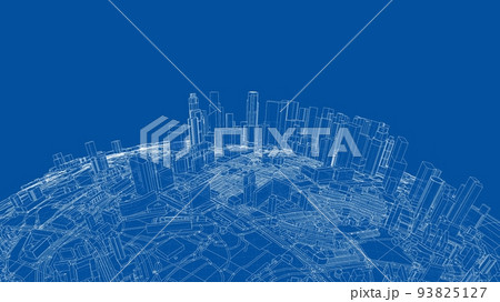 3d city sphere. Vector rendering of 3d 93825127