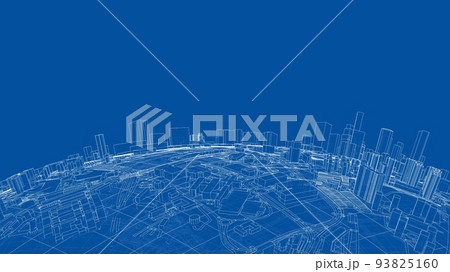 3d city sphere. Vector rendering of 3d 93825160